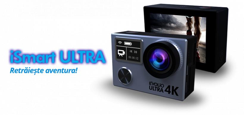 (P) Evolio iSmart Ultra,  o cameră video de acțiune ce filmează la calitate 4K profesional