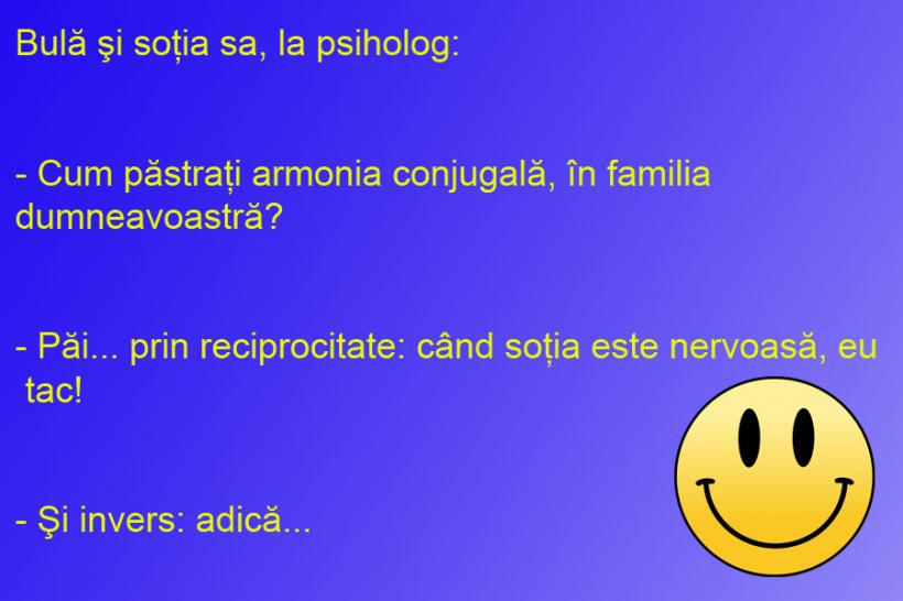 BANCUL ZILEI: Armonia conjugală? O reciprocitate banală! 18565107