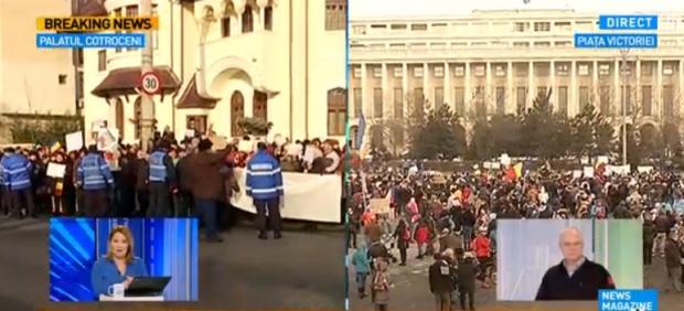Protest la Cotroceni împotriva președintelui Iohannis