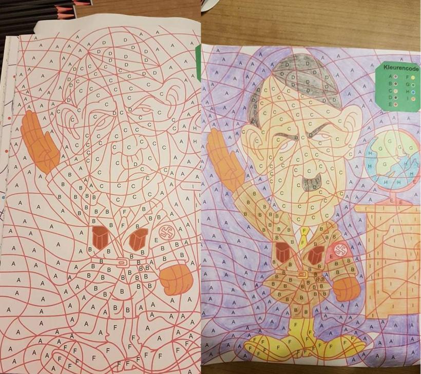 O carte de colorat cu Adolf Hitler, retrasă din magazile