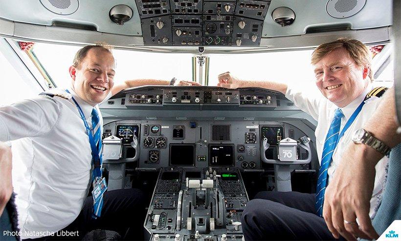 Regele Olandei, pilot secret al KLM