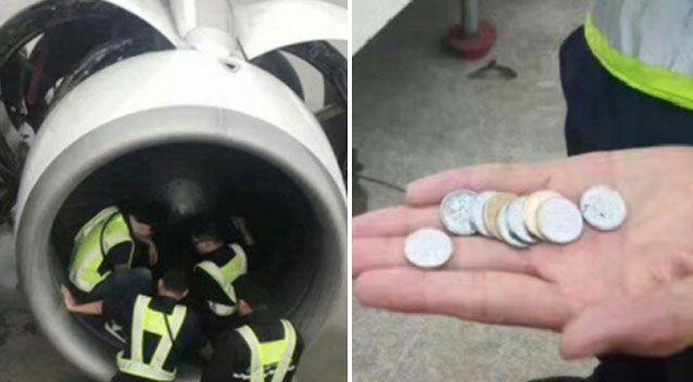 China - O bătrână a aruncat un pumn de monezi în motorul unui avion. Ce a urmat