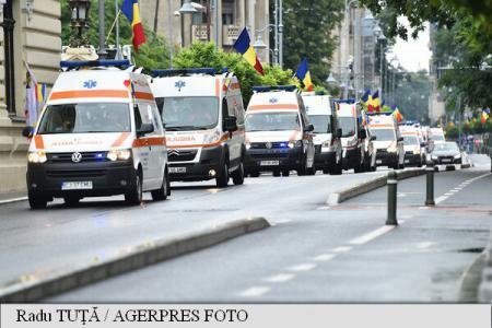 Marș festiv cu 45 de salvări în Capitală de Ziua Ambulanței
