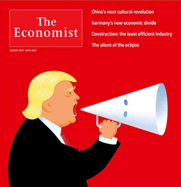 The Economist are pe copertă un desen simbolic cu Trump. Președintele american atacă din nou presa