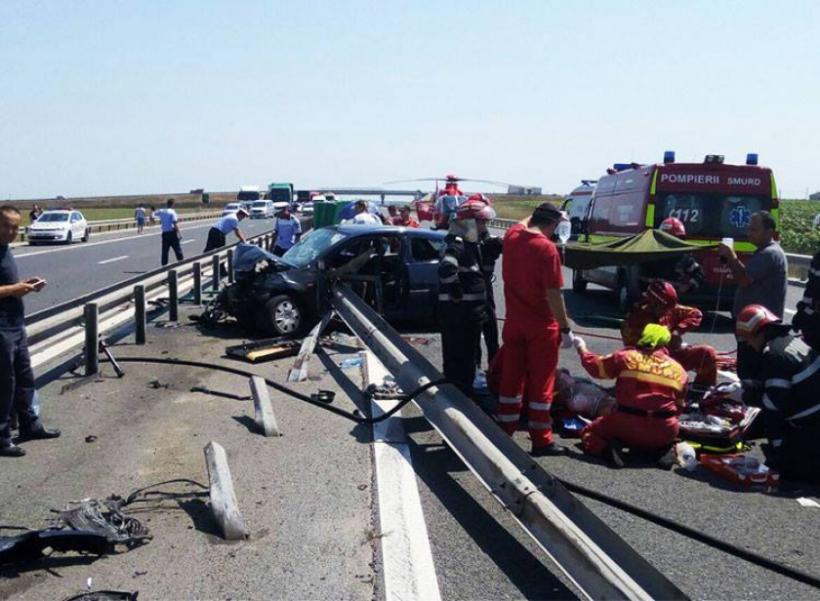 O șoferiță a fugit de la locul accidentului după ce a provocat un incident grav pe autostrada A4