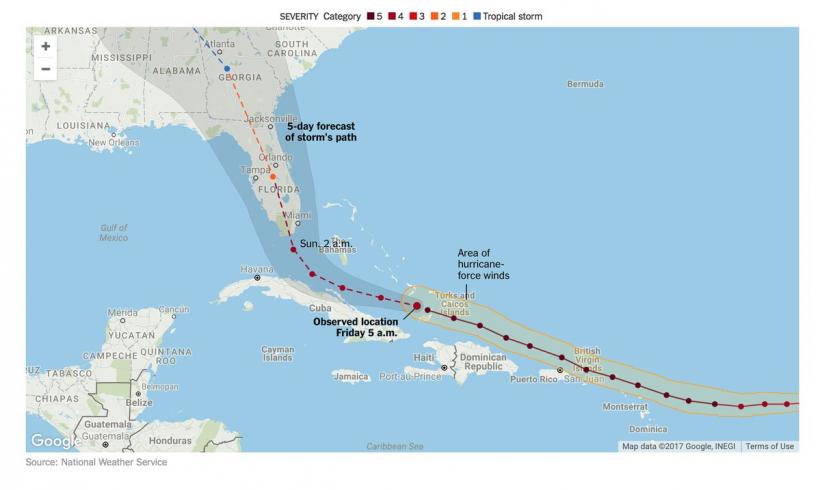 Uraganul Irma a ajuns în Cuba după ce a urcat din nou la categoria 5