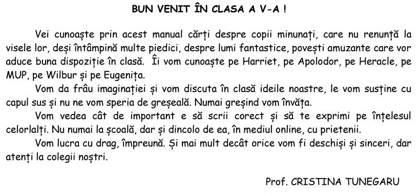 Profesoara Cristina Tunegaru a lansat un manual gratuit de clasa a V-a