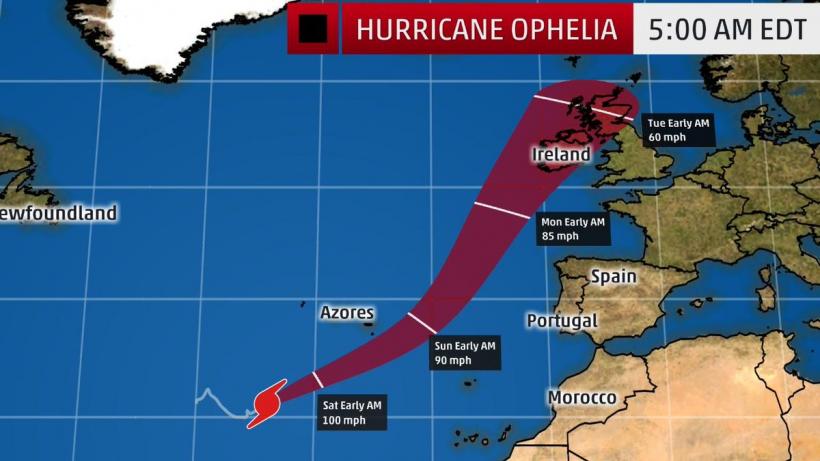 Europa de vest se pregătește să fie lovită de uraganul Ofelia