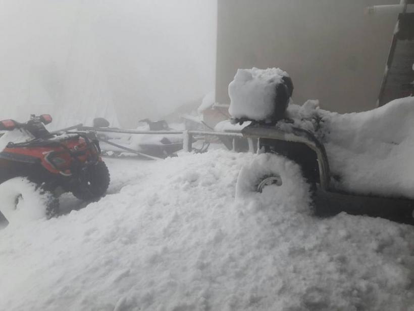 VIDEO - A nins în Munții Bucegi. Zăpada a ajuns la peste 10 cm. Avertismentul salvamontiștilor