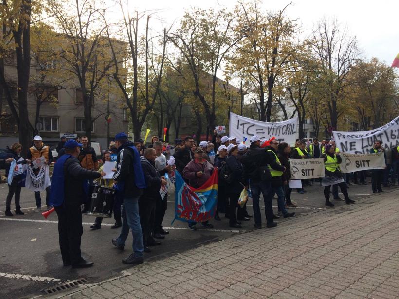 Protest de amploare a sindicatului BNS, în Timișoara, față de modificările Codului fiscal