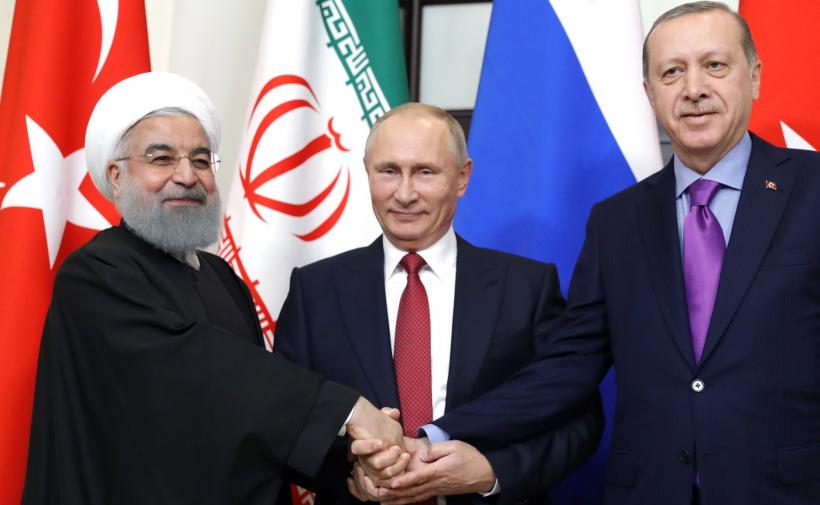 Discuții între Vladimir Putin, Tayyip Erdogan și Hassan Rouhani pe tema siriană