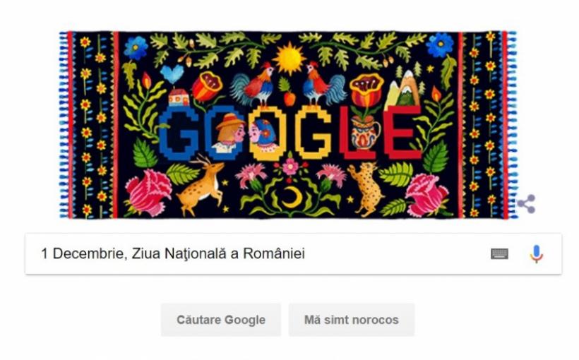 Ziua Naţională a României, e sărbătorită și de Google cu un logo special