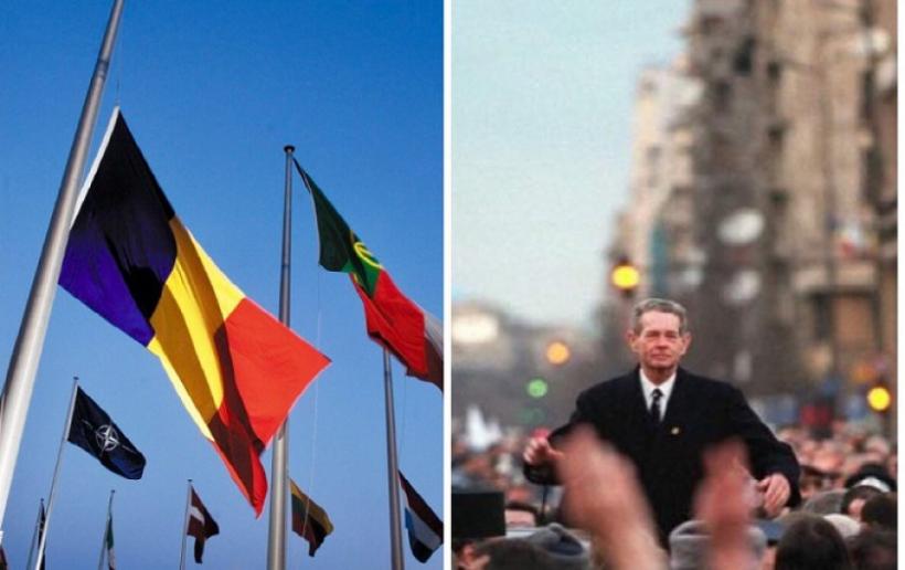 NATO a coborât în bernă drapelul României, în onoarea Majestăţii Sale