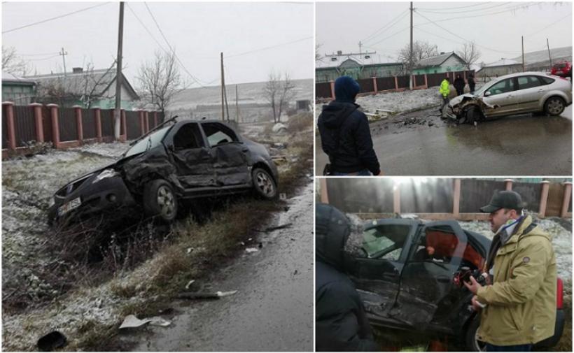 Accident grav în Botoşani! Patru victime au fost duse la spital, după ce un Ford Focus s-a ciocnit frontal cu un Logan