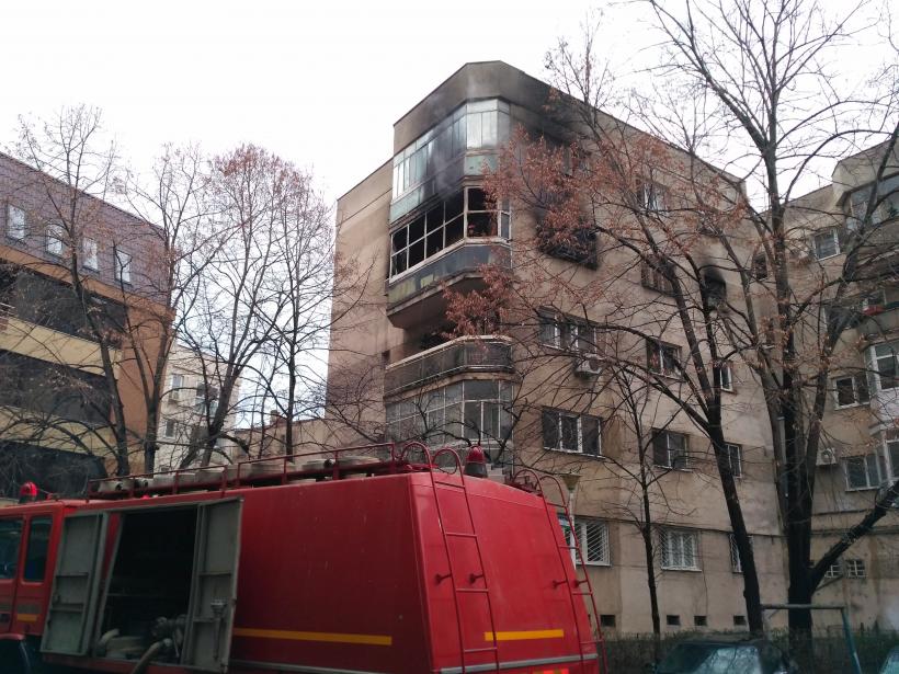 Incendiu în Capitală, într-un bloc din Dorobanți