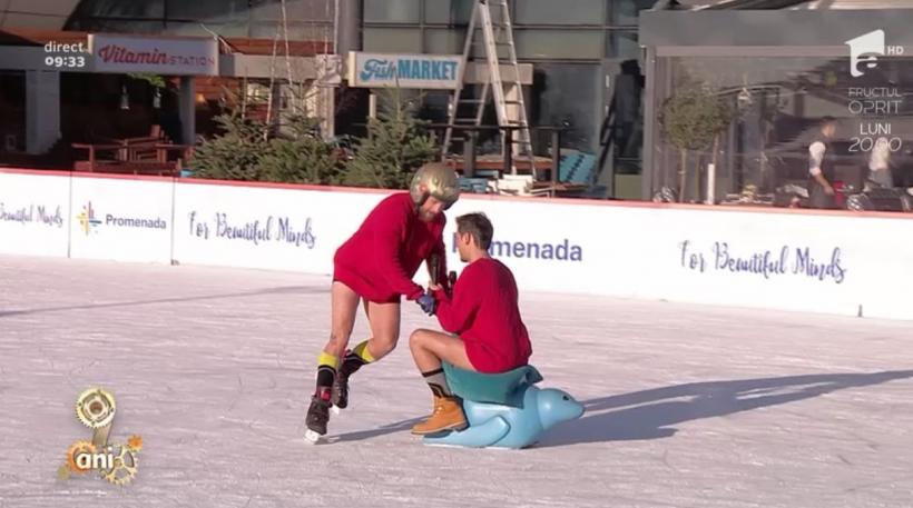 Răzvan și Dani au renunțat la pantaloni, în direct, la -3 grade Celsius