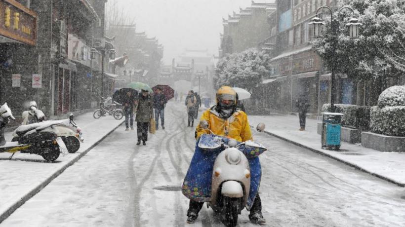 Trafic perturbat în China din cauza zăpezii 