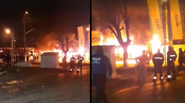 Accident în Capitală. Un microbuz de pasageri a luat foc în zona Șoselei Antiaeriană