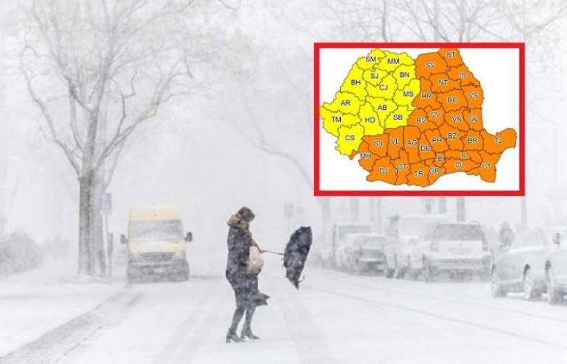 ANM a reactualizat prognoza meteo! Cod galben şi portocaliu de ger şi ninsori în toată ţara până în 2 martie