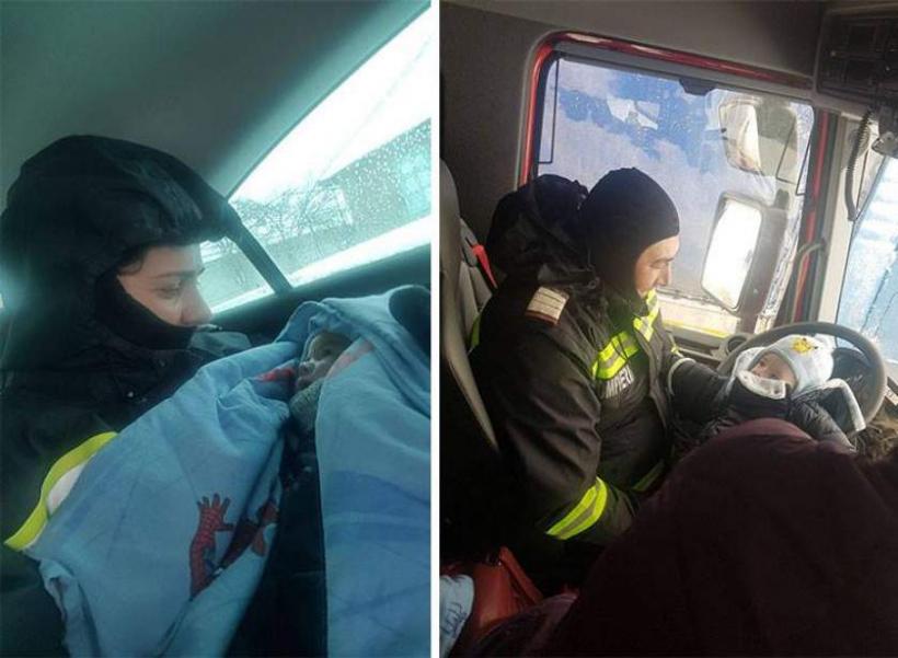Intervenţie spectaculoasă la Constanţa! Pompierii au preluat doi copii bolnavi din Cobadin cu un camion