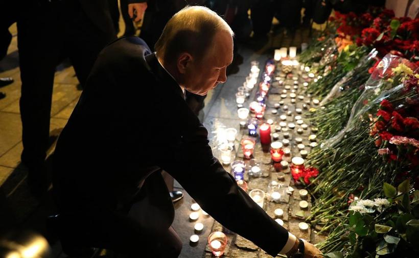 Rusia aduce un omagiu victimelor atentatului comis la metroul din Sankt Petersburg în 2017