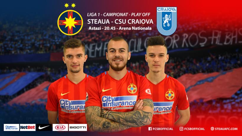 FCSB - CS Universitatea Craiova 2-0. Echipa lui Dică revine pe primul loc