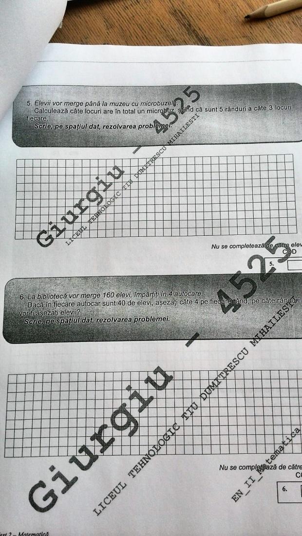 Subiecte MATEMATICĂ Evaluare Națională 2018. Avem subiectele pentru clasa a II-a 18615707