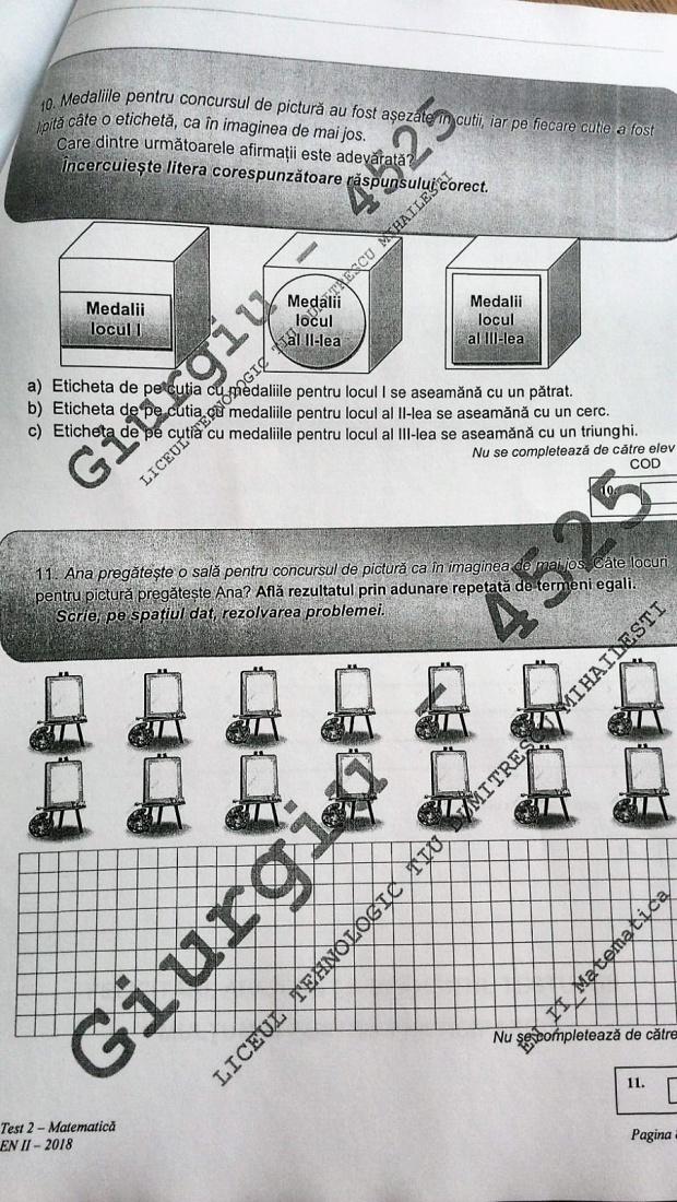 Subiecte MATEMATICĂ Evaluare Națională 2018. Avem subiectele pentru clasa a II-a 18615710