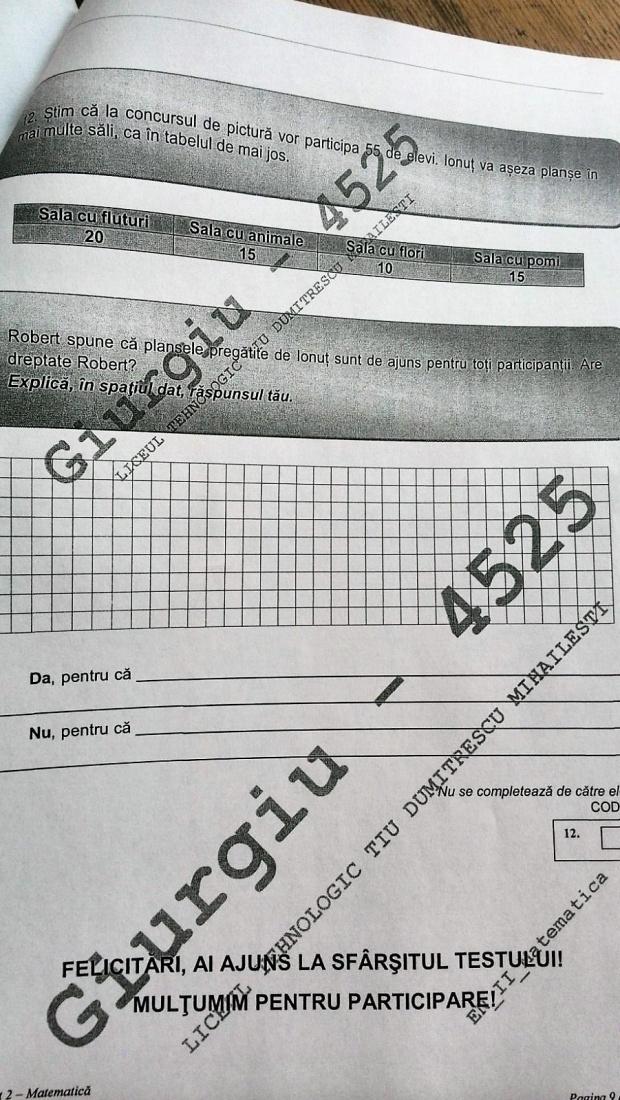 Subiecte MATEMATICĂ Evaluare Națională 2018. Avem subiectele pentru clasa a II-a 18615711