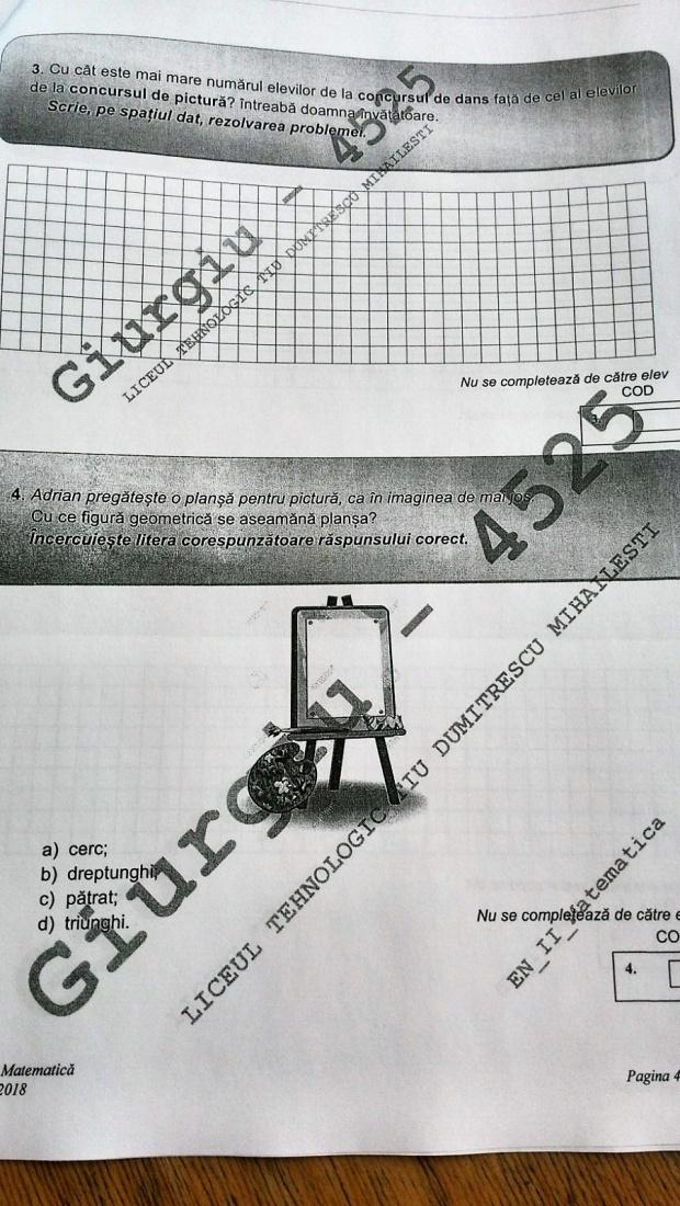 Subiecte MATEMATICĂ Evaluare Națională 2018. Avem subiectele pentru clasa a II-a 18615713