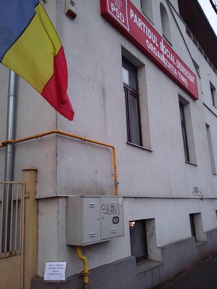 Sediul PSD Timiș, atacat de persoane necunoscute