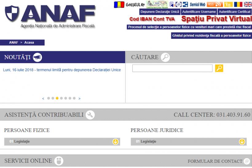 Probleme. Declaraţia unică a blocat site-ul ANAF