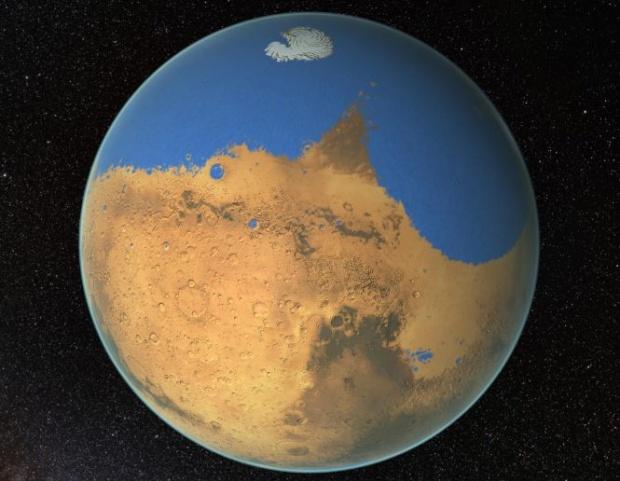 Incredibil! Un lac cu apă în stare lichidă, identificat pe planeta Marte
