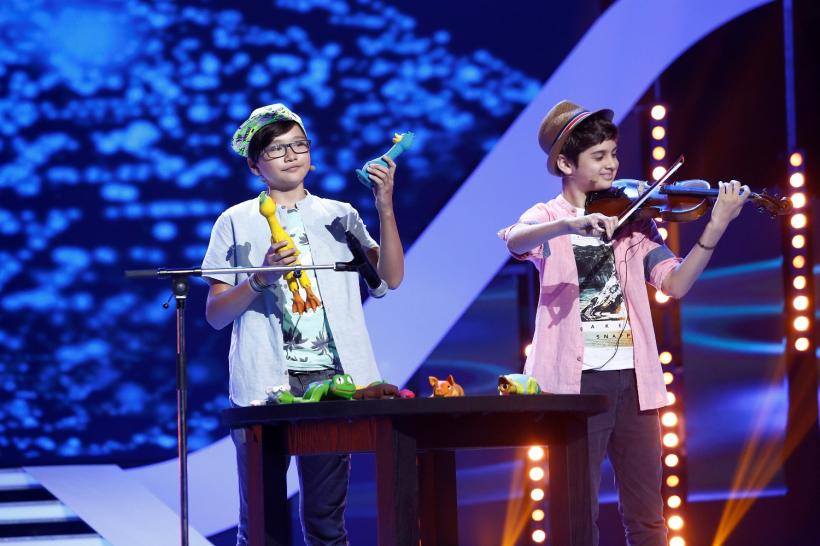 Doi copii cântă, la “Next Star”, un vals de Strauss, la vioară și... găini 18625681