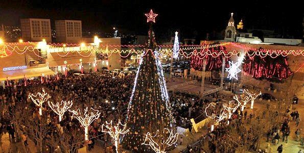 La Betleem, leagănul creştinismului, s-a dat startul sărbătorilor prin aprinderea luminiţelor bradului de Crăciun