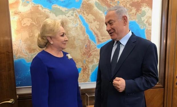 Viorica Dăncilă s-a întâlnit la Ierusalim cu premierul israelian, Benjamin Netanyahu