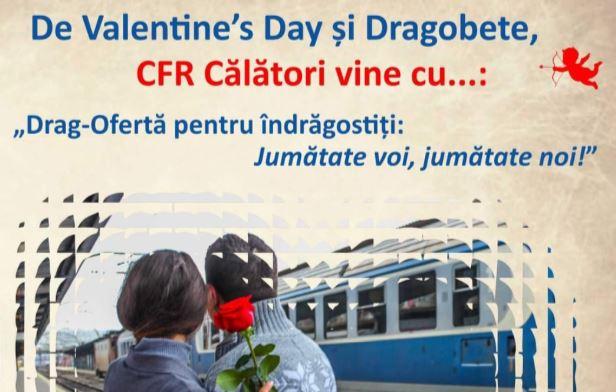 CFR lansează Drag-Ofertă pentru îndrăgostiți “Jumătate voi, jumătate noi!”