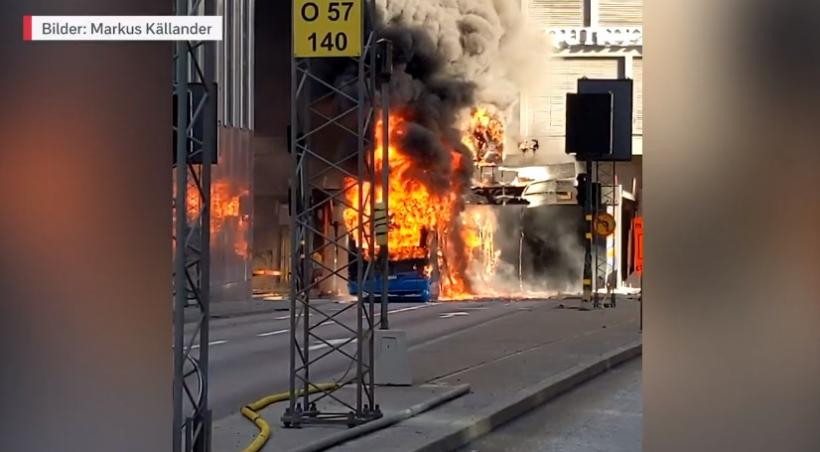 Explozie într-un autobuz, în centrul capitalei Suediei
