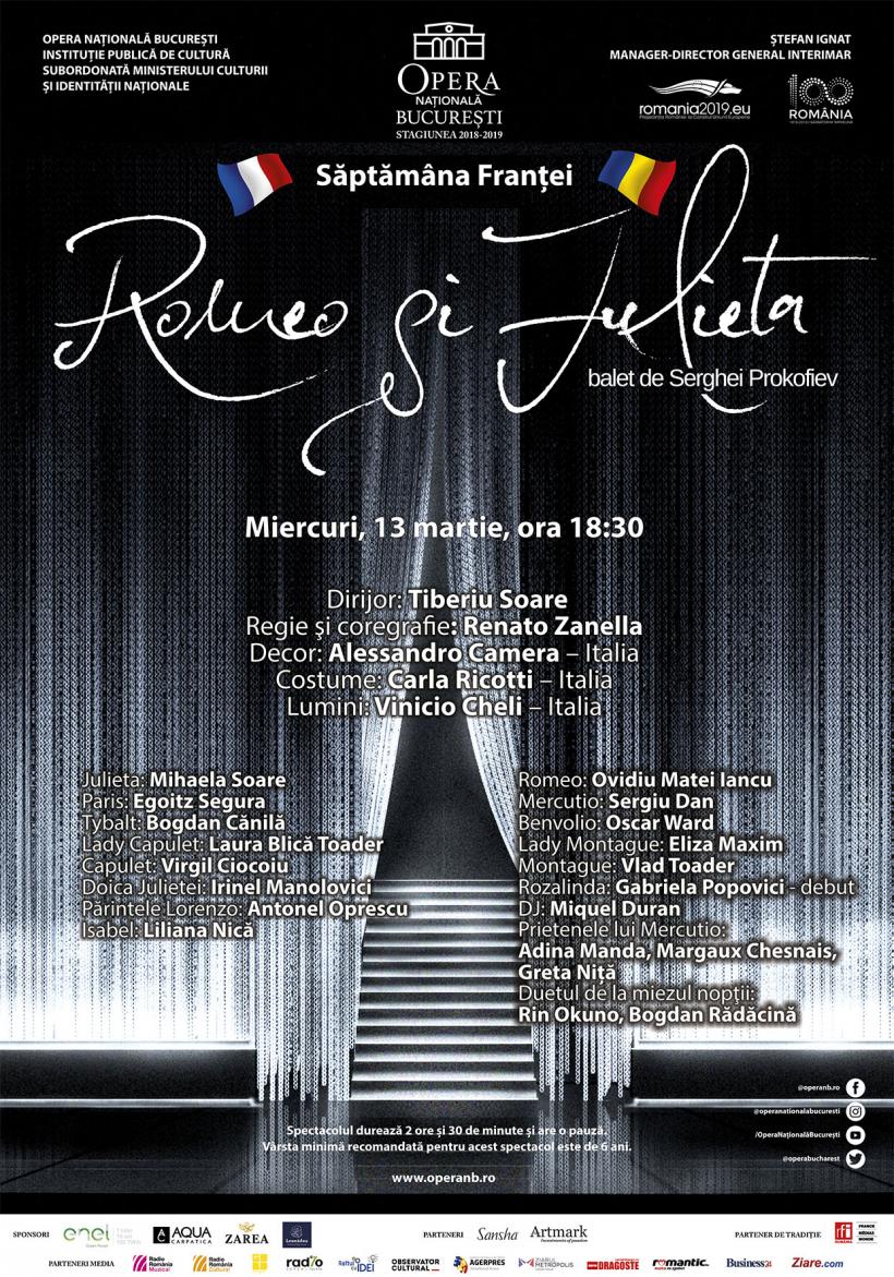 Cea mai frumoasă poveste de iubire „Romeo și Julieta”, spectacol de balet în luna femeii