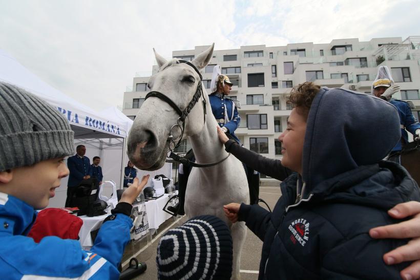 Demonstraţii cu cai printre copii speciali, de Ziua Jandarmeriei