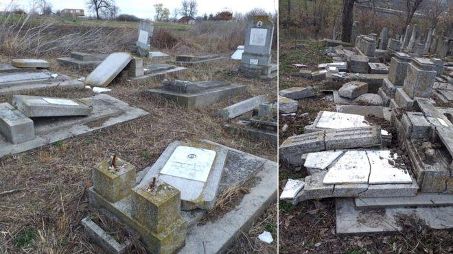 Trei minori, principalii suspecți pentru distrugerea unui cimitir evreiesc din Huși 