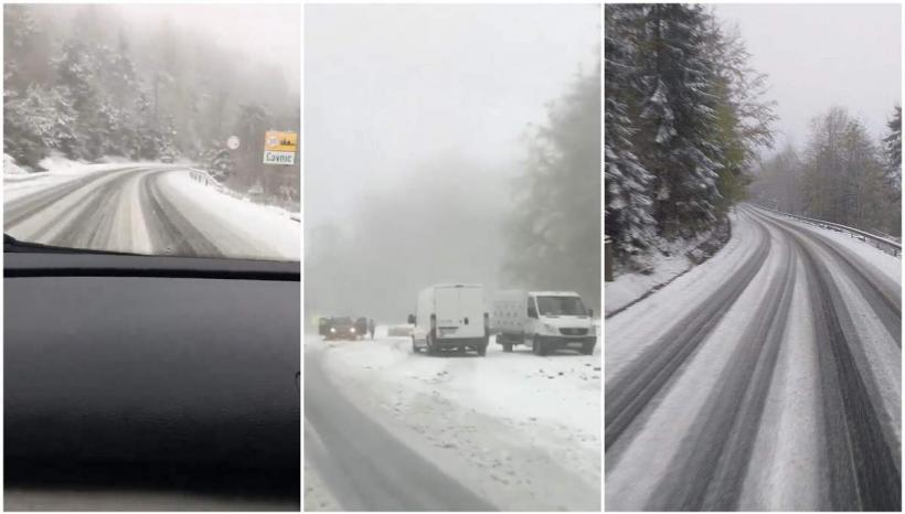 Iarna s-a întors în forţă în Maramureş. Drumarii au intervenit cu trei tone de sare pe şosele