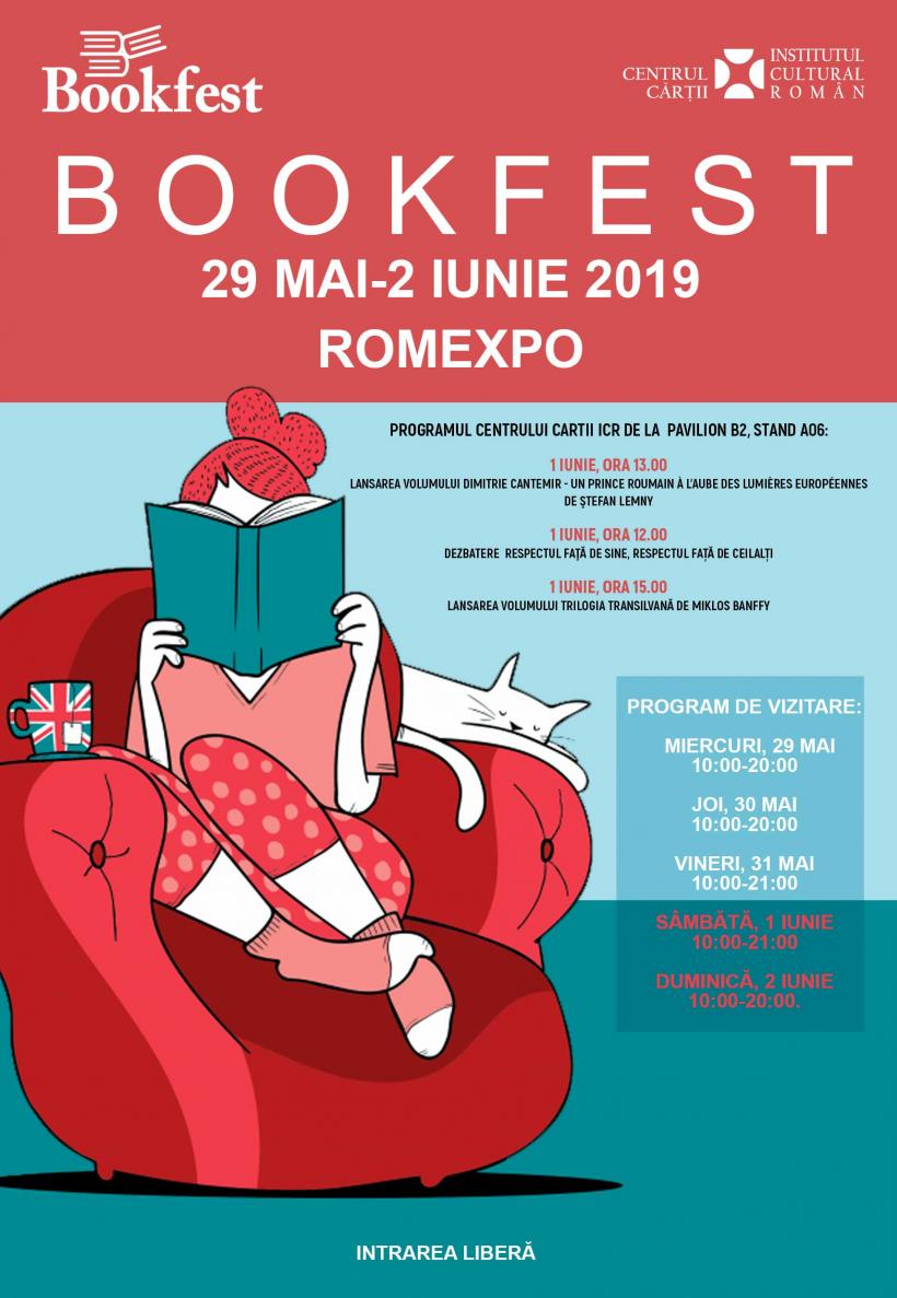 Centrul Cartii, prezent cu două lansări de carte și dezbateri,  la standul ICR de la Bookfest 2019