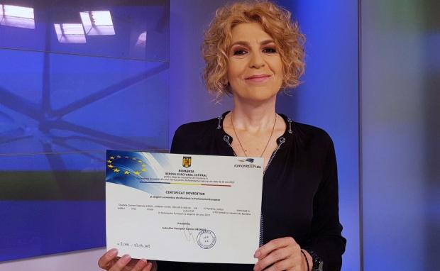 Carmen Avram a primit certificatul de europarlamentar: ”Luni voi pleca la Bruxelles”
