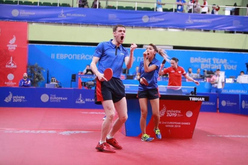 Jocurile Europene 2019: Ovidiu Ionescu şi Bernadette Szocs au obținut medaliile de argint la tenis de masă în proba de dublu mixt