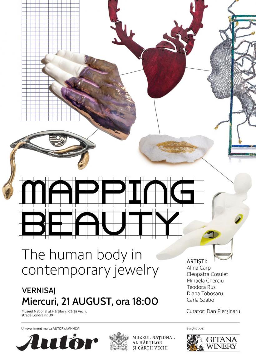 Șase creatoare de bijuterie de artă ‘cartografiază’ frumusețea corpului uman într-o expoziție inedită la Muzeul Național al Hărților și Cărții Vechi