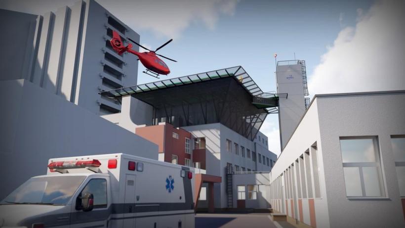 Construcția heliportului de la Spitalul de Urgență din Bistrița a primit undă verde