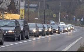 Aglomerație pe DN1 Ploiești - Brașov, în zona localității Comarnic