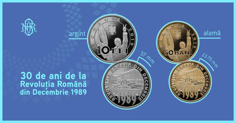 BNR lansează mai multe monede cu tema 30 de ani de la Revoluția din Decembrie 1989