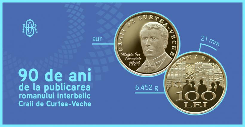 BNR lansează o monedă din aur dedicată romanului Craii de Curtea-Veche